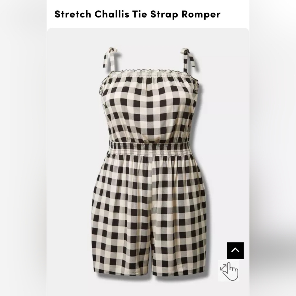 Torrid Black and White Checkered Romper